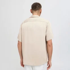 Solid Herren Pablo Kurzarm Hemd Oatmeal