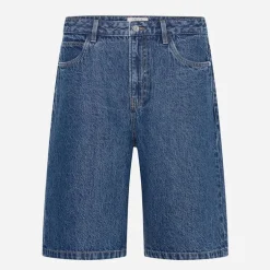 Solid Herren Sdomidt lockere Passform Denim Shorts Middle Blue Denim
