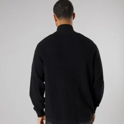 Solid Herren Strick Cardigan True Black