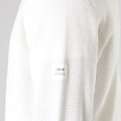 Solid Herren Strick Pullover Off White