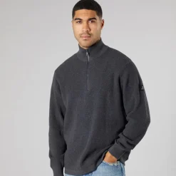 Solid Herren Strick Pullover Dunkel Grau Marl Dar Grey M