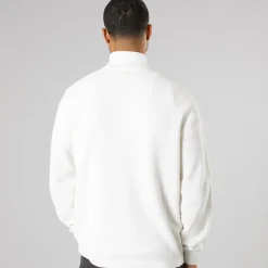 Solid Herren Strick Pullover Off White