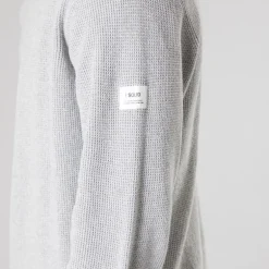 Solid Herren Strick Pullover Light Grey Melange