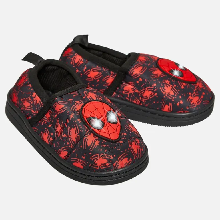Spiderman Junge RS Light Up Hausschuhe Schwarz / Rot