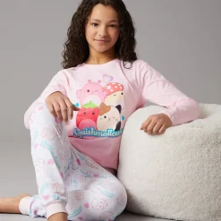 Squishmallows Mädchen Schlafanzug Set Ballerina/Weiß
