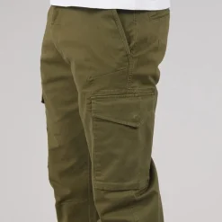 THREADBARE Herren Battled Cargohosen Khaki