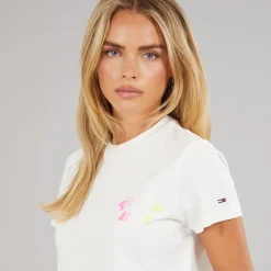 Tommy Jeans Damen Bubble T Shirt Ecru