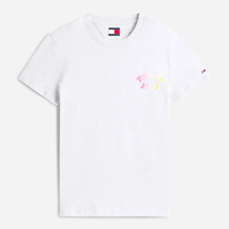 Tommy Jeans Damen Bubble T Shirt Ice Grey Heather