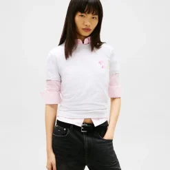 Tommy Jeans Damen Bubble T Shirt Ice Grey Heather
