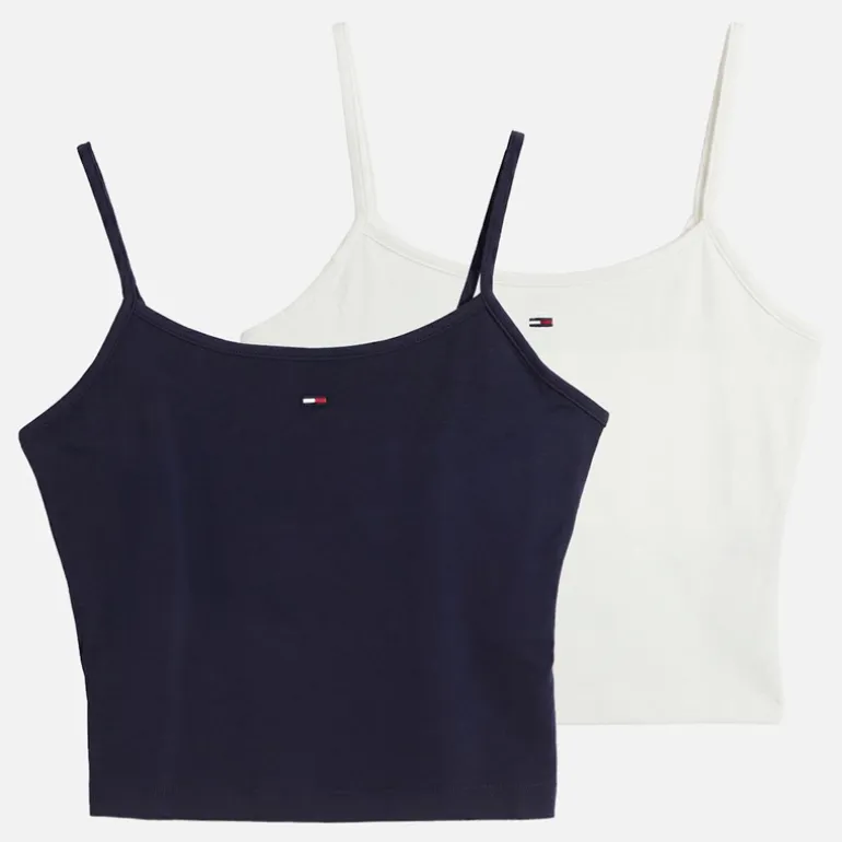 Tommy Jeans Damen Zwei Pack Basic Unterhemden Ecru/Dark Night Navy