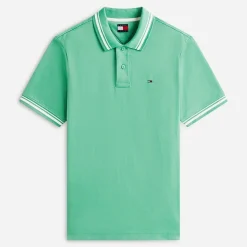 Tommy Jeans Herren Poloshirt mit Kragenrand Bahama Green
