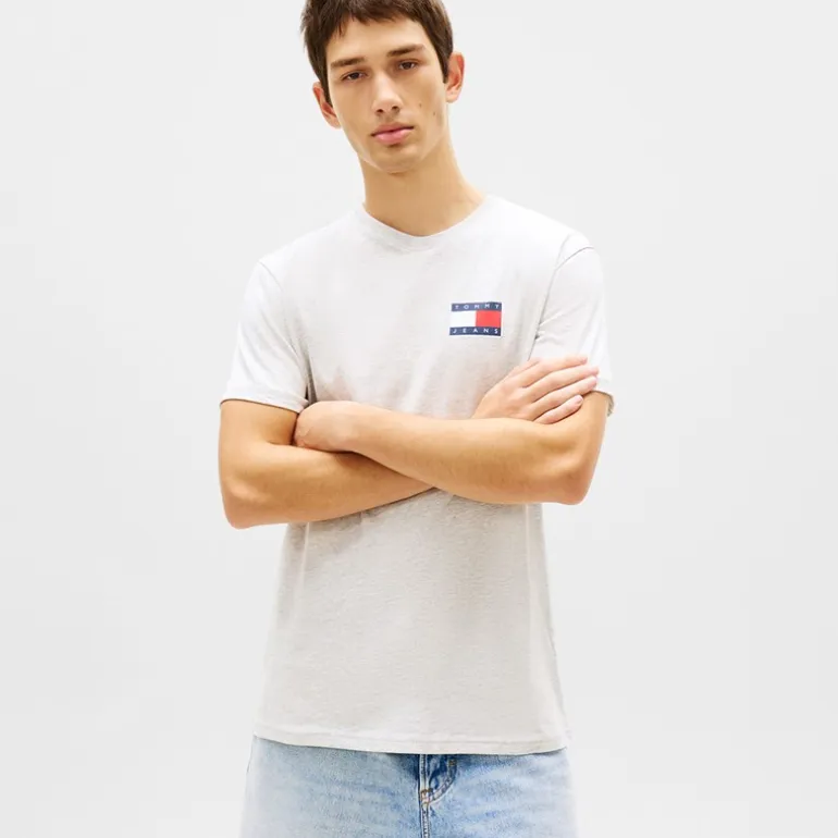 Tommy Jeans Herren Slim Essential T Shirt Ice Grey Heather