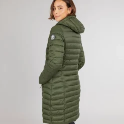 Trespass Damen Briarlea Wattierte Kapuzen Lang Mantel Dark Vine