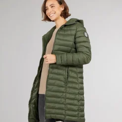 Trespass Damen Briarlea Wattierte Kapuzen Lang Mantel Dark Vine