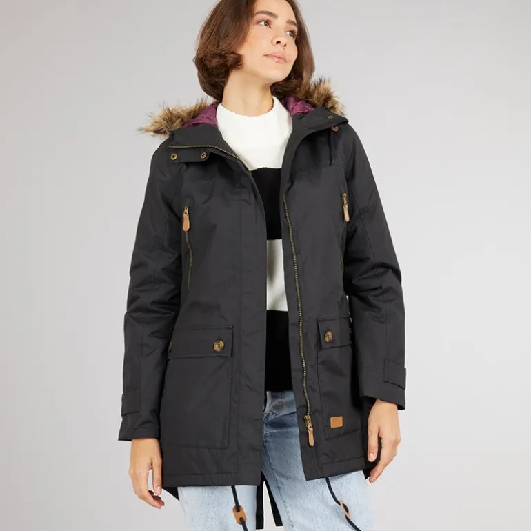 Trespass Damen Clea Isolierte Wasserdichte Parka Schwarz