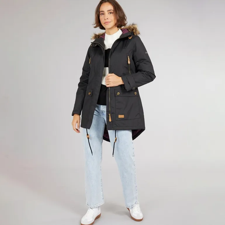 Trespass Damen Clea Isolierte Wasserdichte Parka Schwarz
