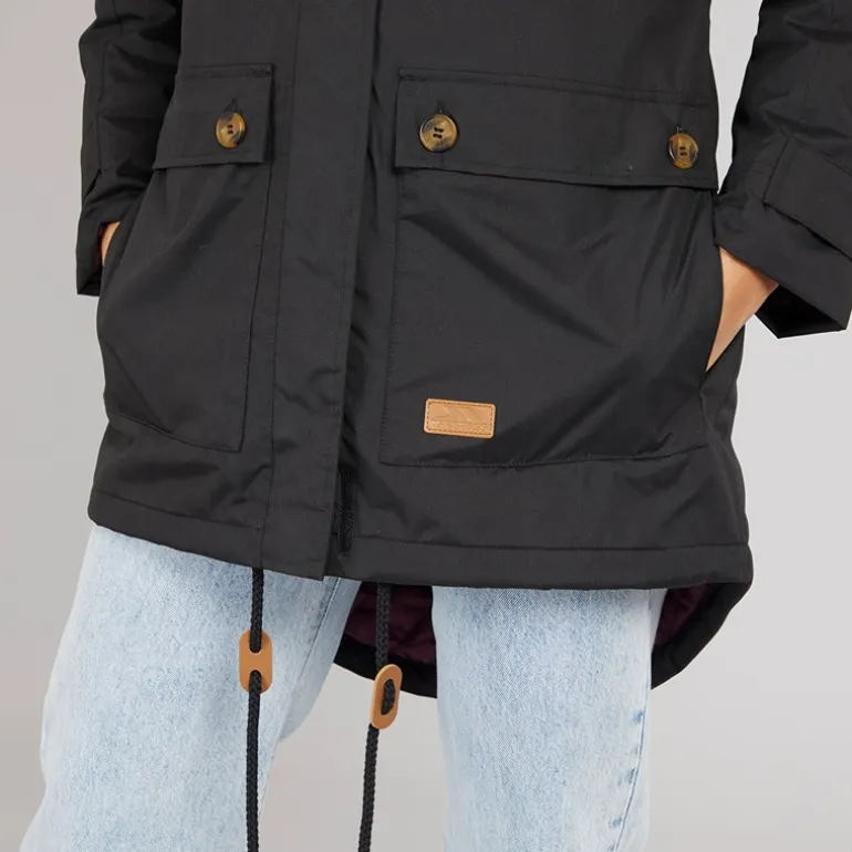 Trespass Damen Clea Isolierte Wasserdichte Parka Schwarz