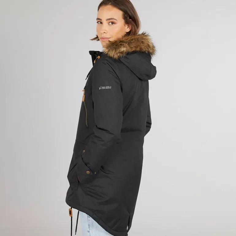 Trespass Damen Clea Isolierte Wasserdichte Parka Schwarz