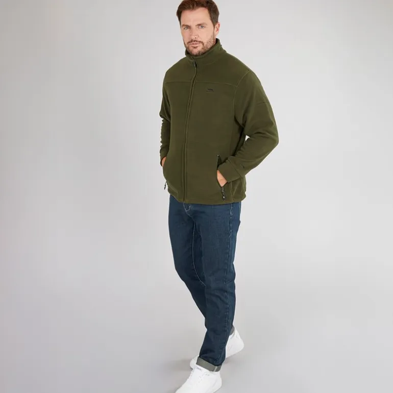 Trespass Herren Bernal Fleece Jacke mit durchgehendem Reissverschluss Dunkles Grün