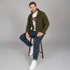 Trespass Herren Bernal Fleece Jacke mit durchgehendem Reissverschluss Dunkles Grün