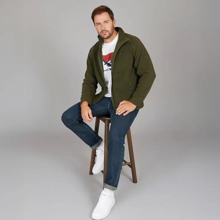 Trespass Herren Bernal Fleece Jacke mit durchgehendem Reissverschluss Dunkles Grün