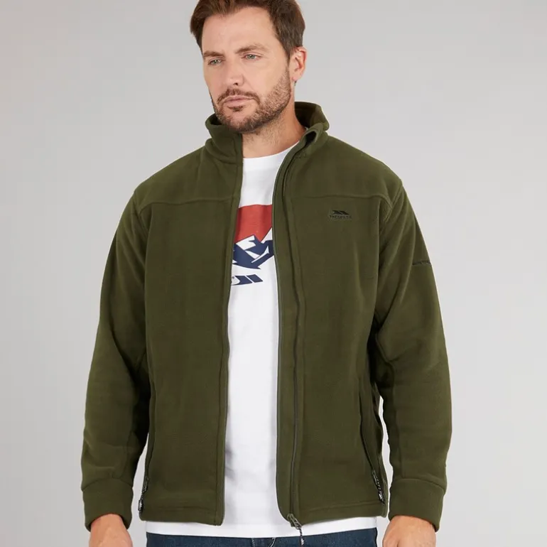 Trespass Herren Bernal Fleece Jacke mit durchgehendem Reissverschluss Dunkles Grün