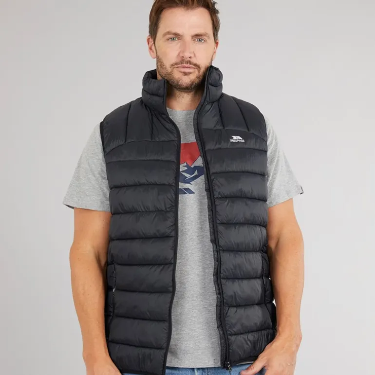 Trespass Herren Fergal Mikro Stepp Weste Schwarz