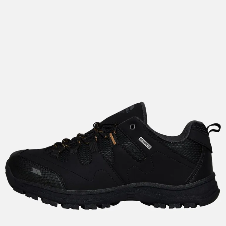 Trespass Herren Finley Low Wasserdichte Wanderschuhe Schwarz / Goldbraun