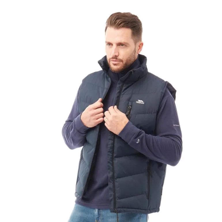 Trespass Herren gefütterte Weste Brecker Marineblau