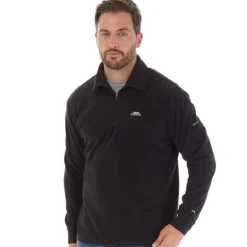 Trespass Herren Masonville 1/2 Reißverschluss Mikro Fleece Schwarz