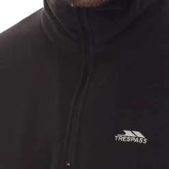 Trespass Herren Masonville 1/2 Reißverschluss Mikro Fleece Schwarz