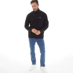 Trespass Herren Masonville 1/2 Reißverschluss Mikro Fleece Schwarz