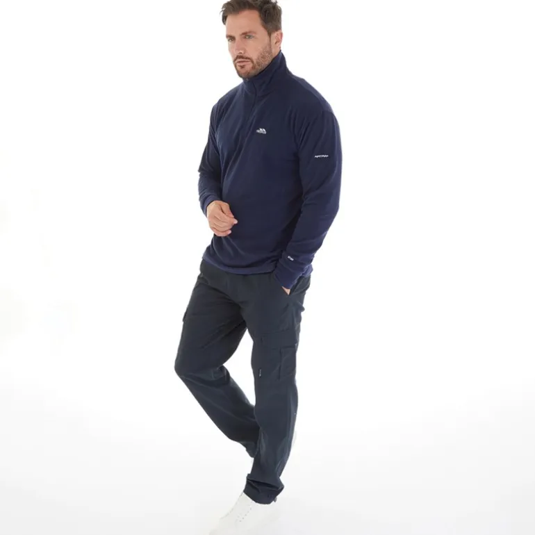 Trespass Herren Masonville 1/2 Reißverschluss Micro Fleece Marineblau