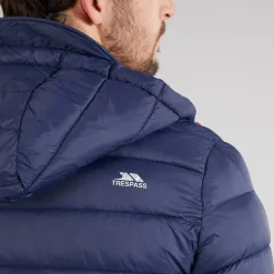 Trespass Herren Mikail Micro Gepolsterte Kapuzenjacke Marineblau