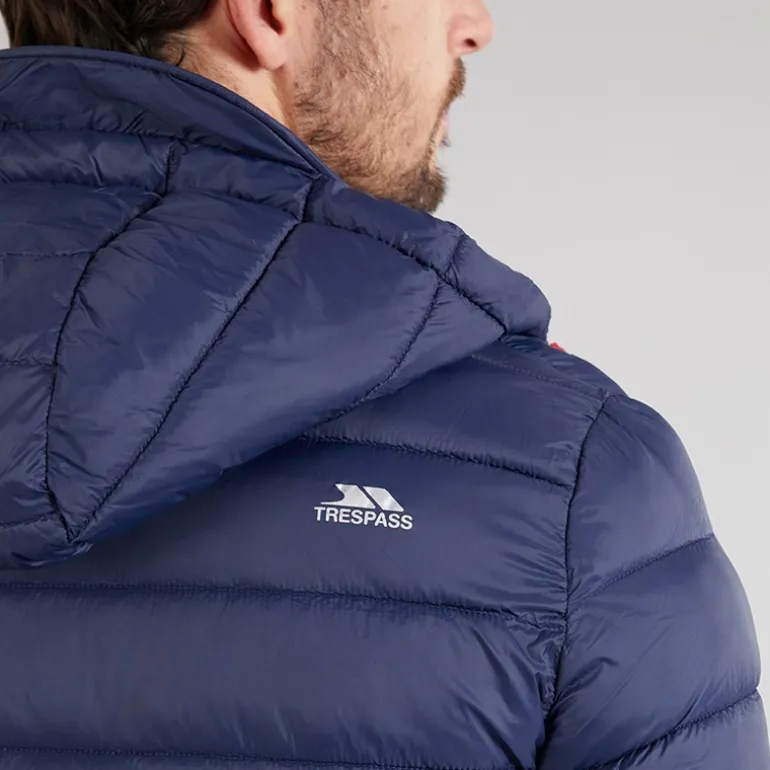 Trespass Herren Mikail Micro Gepolsterte Kapuzenjacke Marineblau