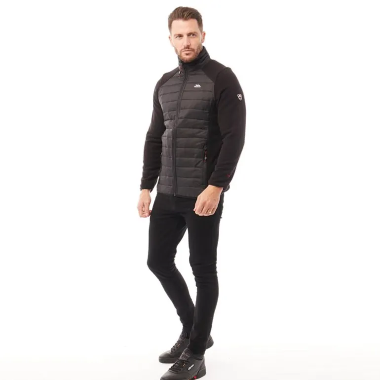 Trespass Herren Saunter Hybrid gesteppte Jacke Schwarz