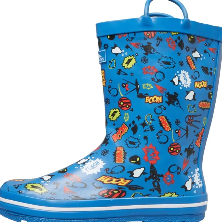 Trespass Jungen Childrens Apolloton Cartoon Printed Wellington Gummistiefel Blau
