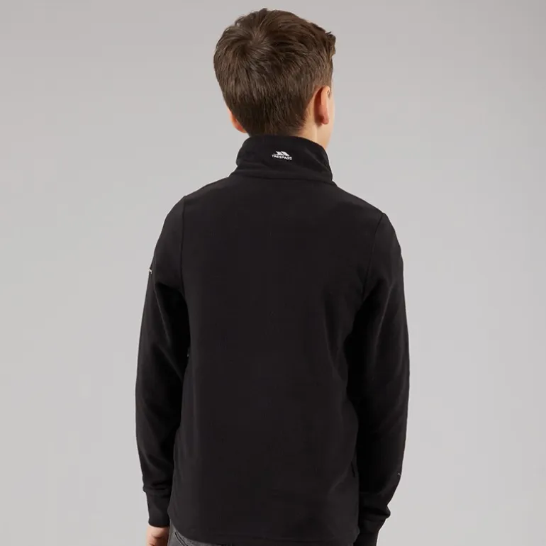 Trespass Junger Junge Masonville 1/2 Reißverschluss Micro Fleece Schwarz