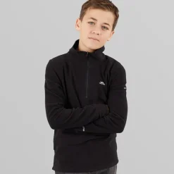Trespass Junger Junge Masonville 1/2 Reißverschluss Micro Fleece Schwarz