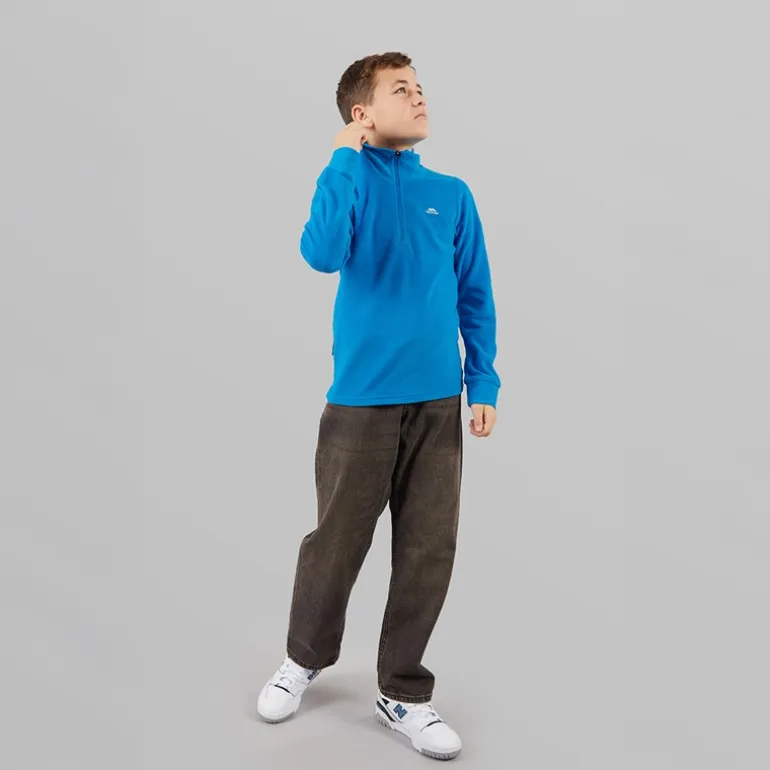 Trespass Junior Junge Masonville 1/2 Reißverschluss Micro Fleece Kobalt