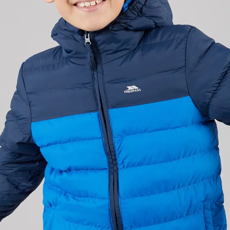 Trespass Junior Junge Oskar Gefütterte Jacke mit Kapuze Marine / Blau