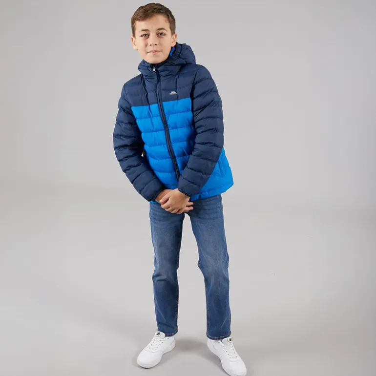 Trespass Junior Junge Oskar Gefütterte Jacke mit Kapuze Marine / Blau