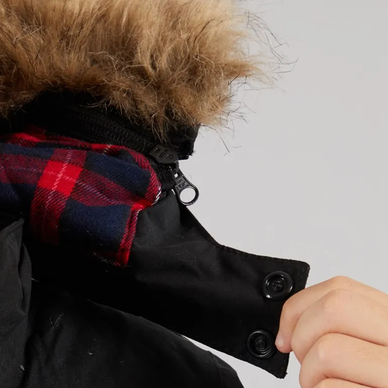 Trespass Junior Junge Upsider Isolierte Wasserdichte Parka Schwarz