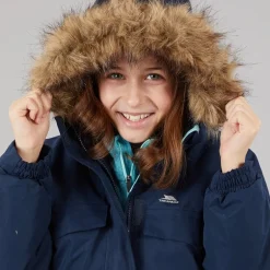 Trespass Junior Mädchen Larission Isolierte Wasserdichte Parka Marineblau