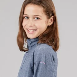 Trespass Junior Mädchen Meadows Half Zip Fleece Marineblau / Pink Logo