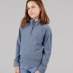 Trespass Junior Mädchen Meadows Half Zip Fleece Marineblau / Pink Logo