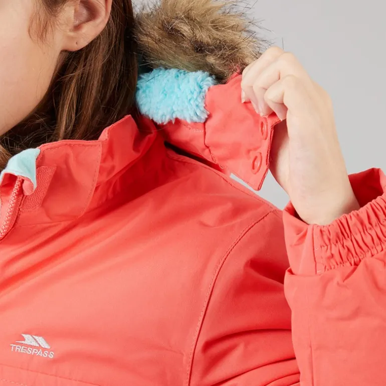 Trespass Mädchen Larission Isolierte Wasserdichte Parka Soft Orange