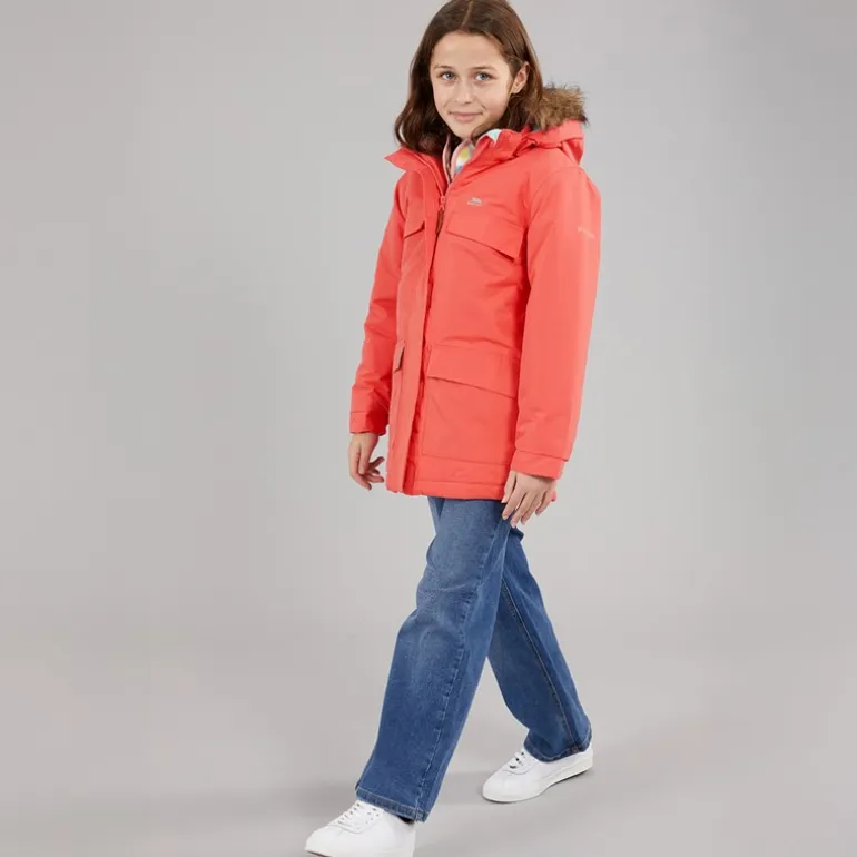 Trespass Mädchen Larission Isolierte Wasserdichte Parka Soft Orange