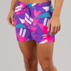 Umbro Herren Loco Schwimm Shorts Prism Violet/Knockout Pink/Hawiian Blue