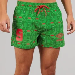 Umbro Herren Renn Badehosen Grün/Rot/Weiß